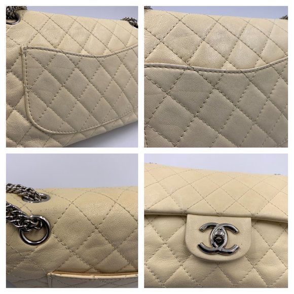Authentic Chanel Beige Calfskin Flap Shoulder Bag - Picture 9 of 15
